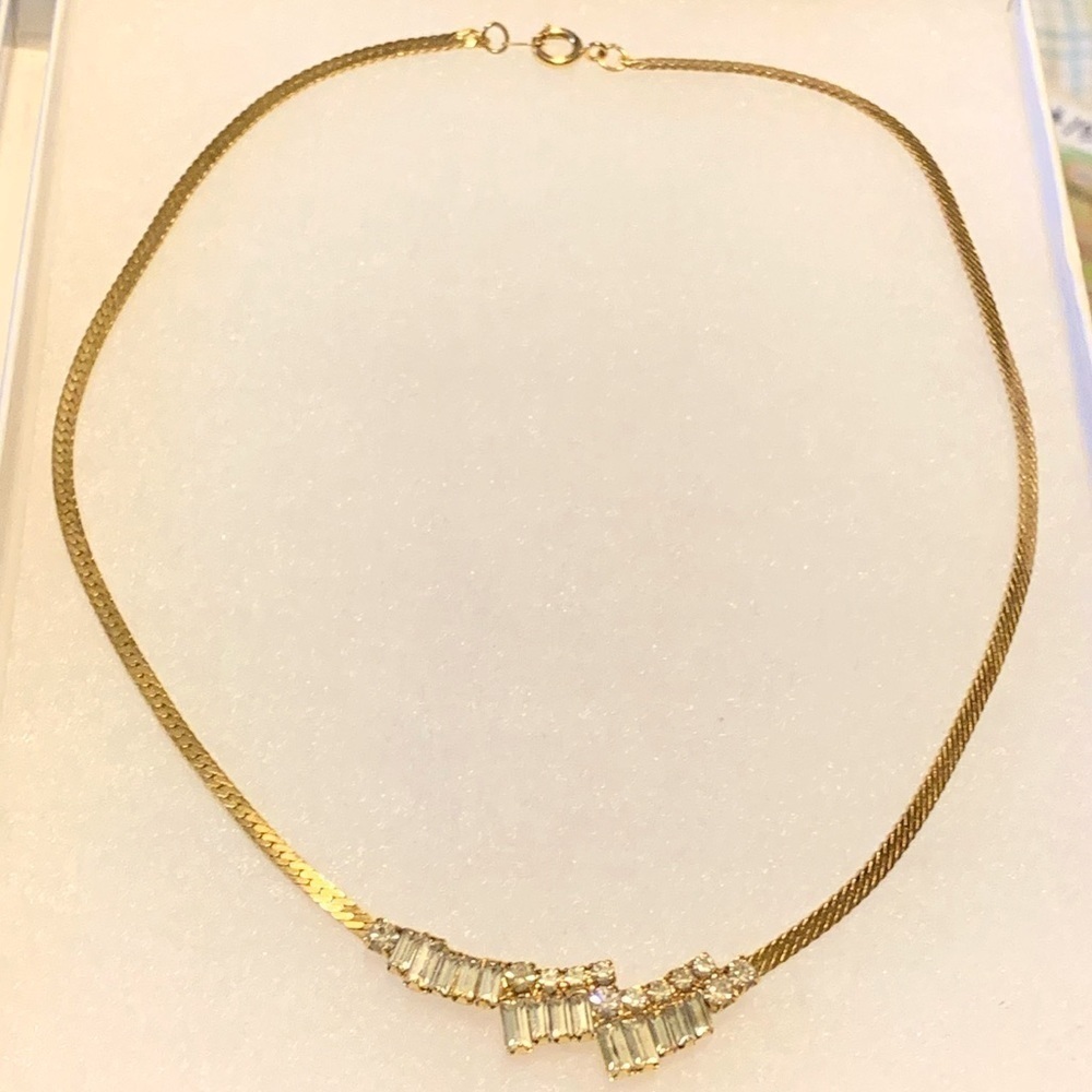 Vintage Costume Necklace With Rhinestones